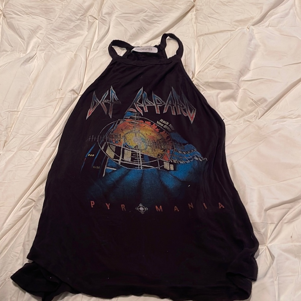Black Graphic Halter Tank Top - Pyromania Print